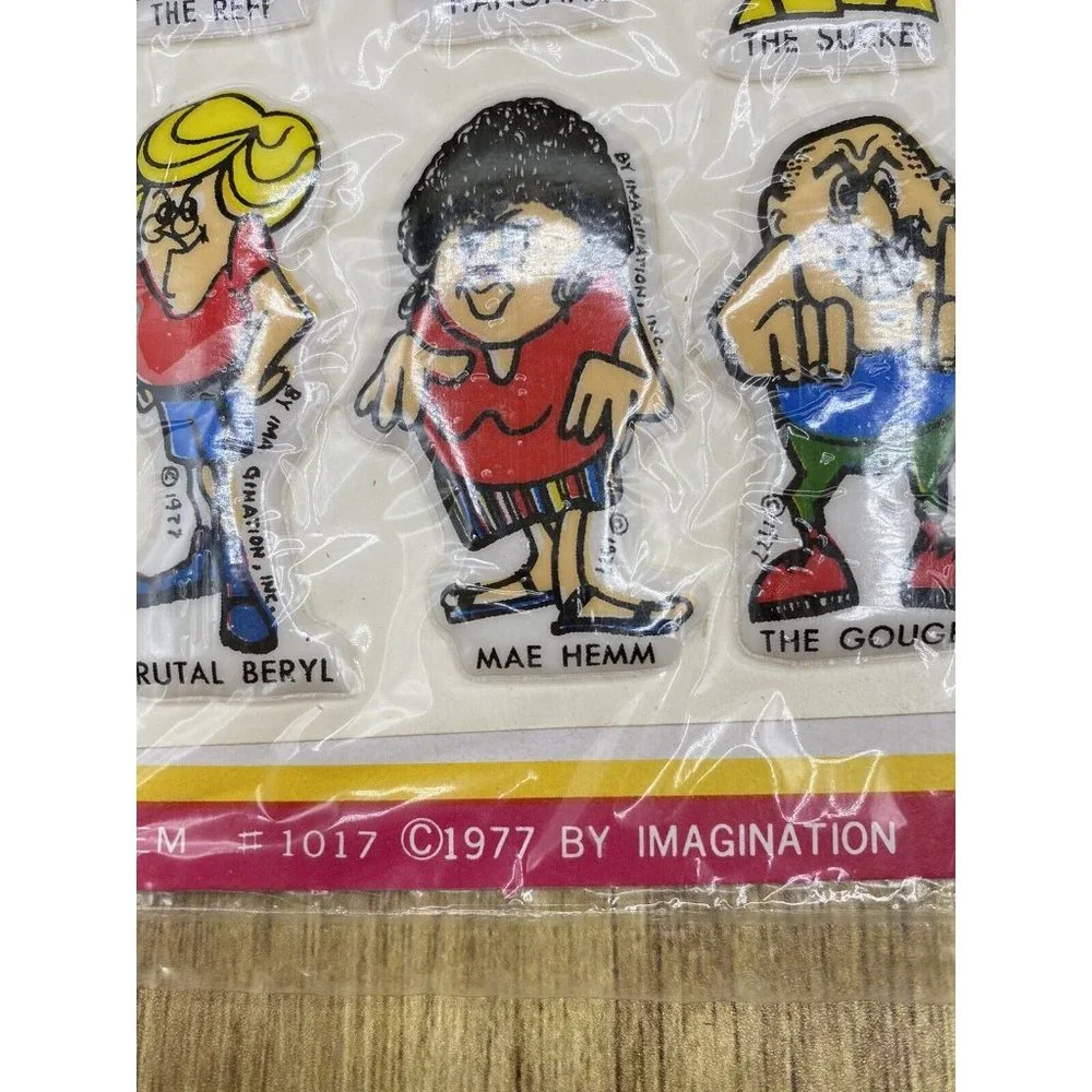 THUM WRASSLIN WRESTLING WRESTLERS 1977 THREE DIMENSIONAL SOFT PUFFY STICKERS